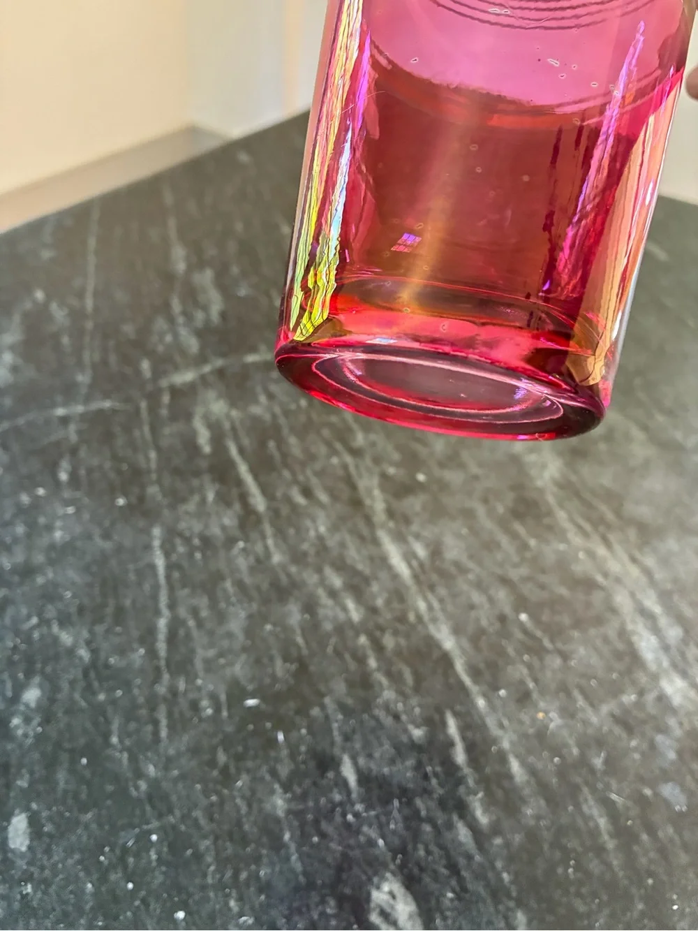 Vintage 1930s Art Deco Glass Cocktail Shaker Derby Shelton Silver Co Ruby Red